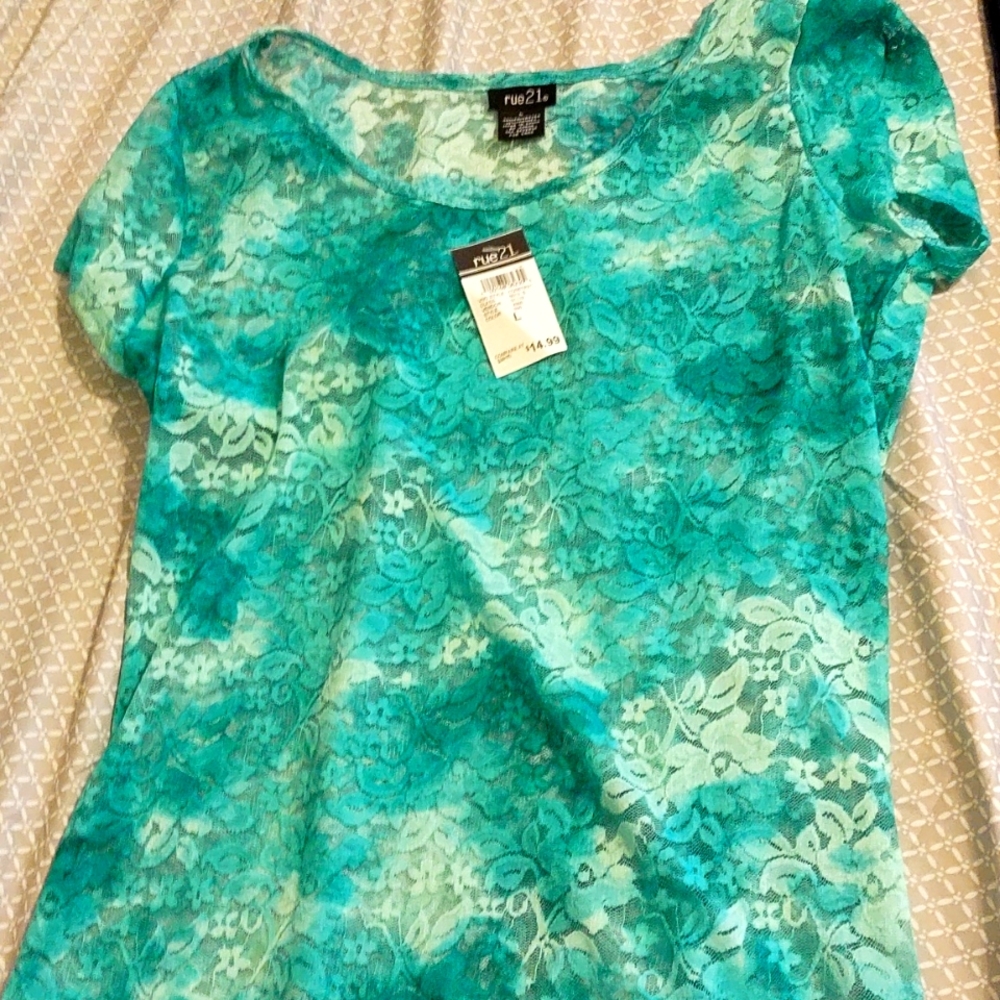 Lace see through blouse